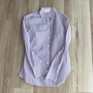 J.Crew White/Pink/Blues Striped Button Down